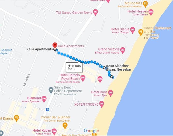 Kalia, Zweizimmer, Zweibalkon, Top-Apartment Sunny Beach Ngoại thất bức ảnh